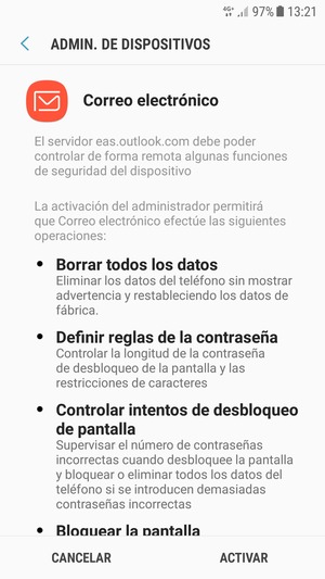 Seleccione ACTIVAR