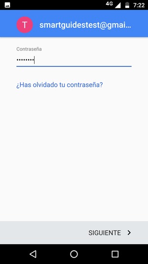 Introduzca su contraseña y seleccione SIGUIENTE