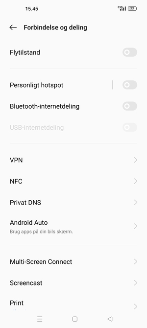 Vælg Personligt hotspot