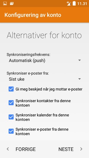 Velg NESTE