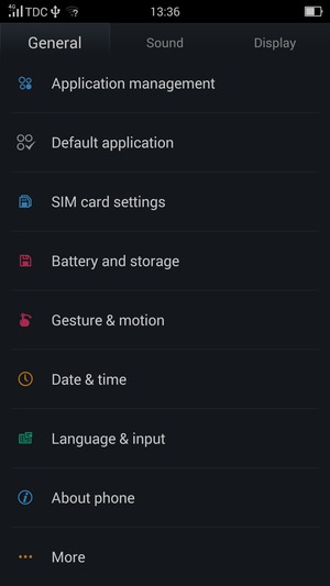Scroll to and select Battery and storage