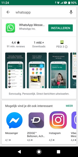 Selecteer de app