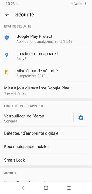 Votre téléphone est maintenant sécurisé par un écran de verrouillage