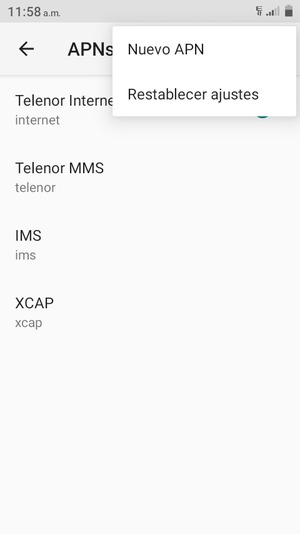 Seleccione NuevoAPN