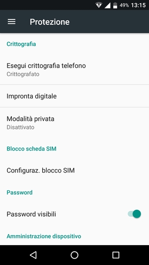 Seleziona Configuraz. blocco SIM / Impostazioni blocco SIM
