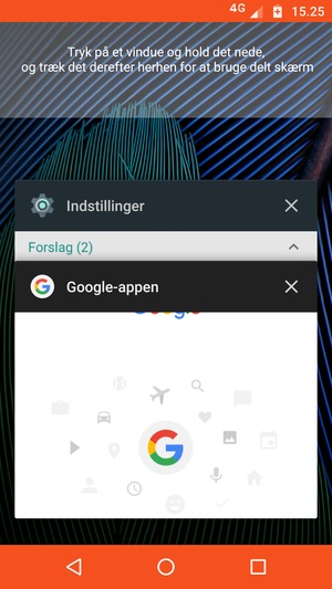 Swipe apps til højre for at lukke dem