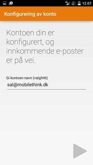 Gi kontoen din et navn og velg Neste