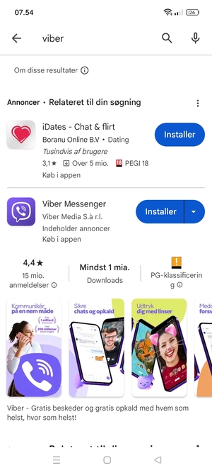 Vælg appen