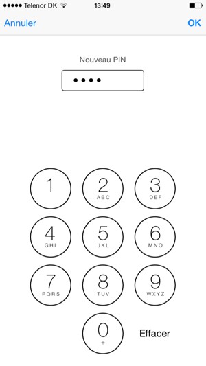 Saisissez votre Nouveau PIN et sélectionnez OK
