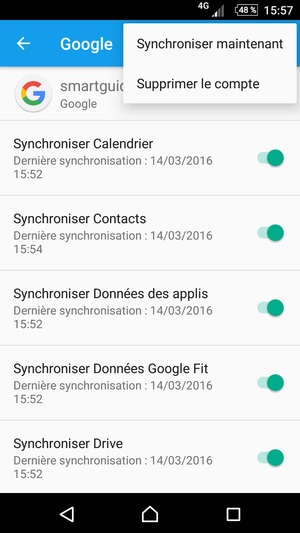 Sélectionnez Synchroniser
maintenant