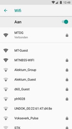 U bent nu verbonden met het WiFi-netwerk