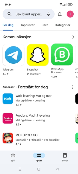 Velg søkefelt