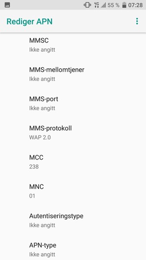 Bla ned og skriv inn MMS-informasjon
