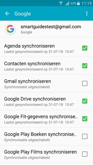 Vink alle selectievakjes aan en selecteer de Menu-knop