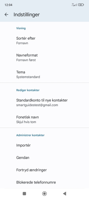 Scroll til og vælg Importér