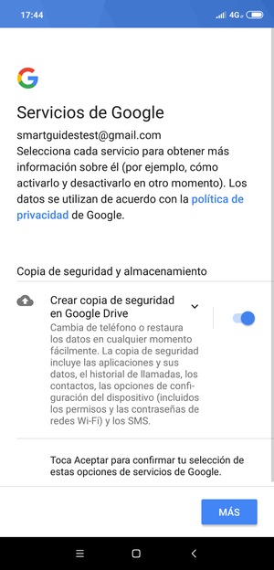 Seleccione MÁS