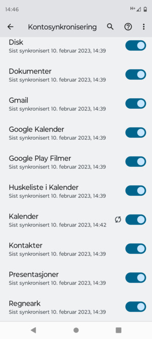 Forsikre deg om at Kontakter er valgt
