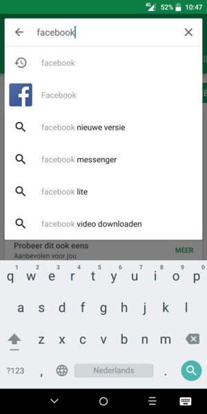 Voer de app-naam in en selecteer Zoeken