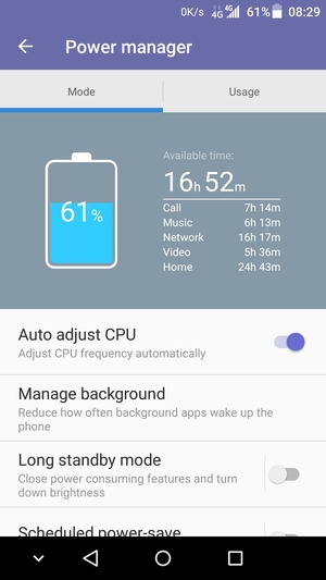 Aktivera Long standby mode