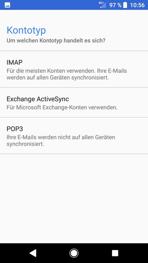 Wählen Sie Exchange ActiveSync