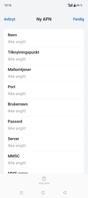 Skriv inn MMS-informasjon
