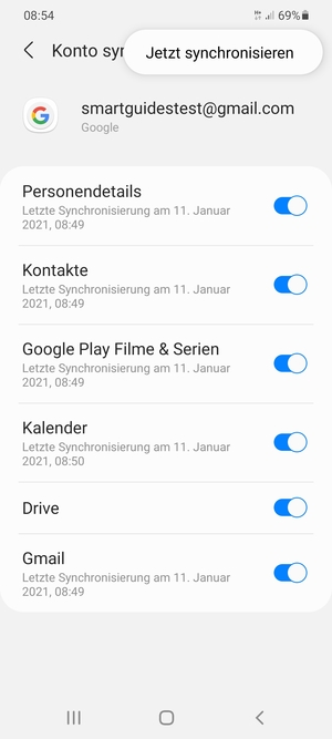 Wählen Sie Jetzt synchronisieren
