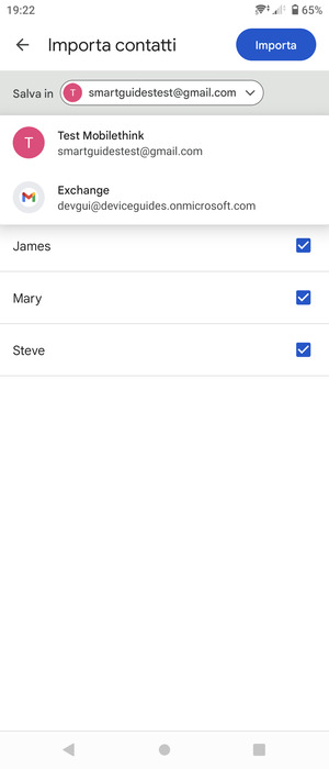 Seleziona il tuo account  Google