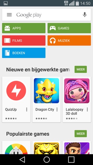 Selecteer de zoekbalk