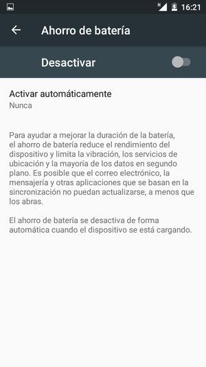 Active Ahorro de batería