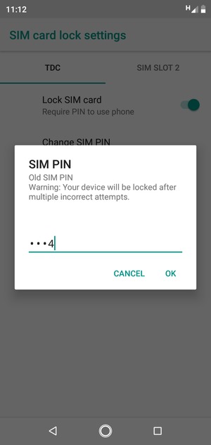 Enter your Old SIM PIN and select OK