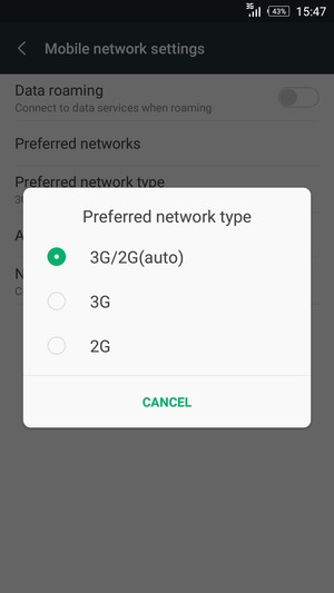 Select your preferred option