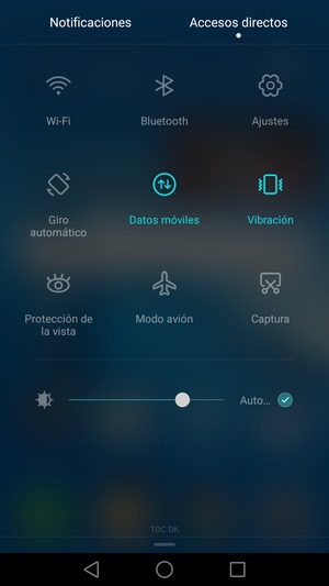 Seleccione Vibración para cambiar al modo silencio