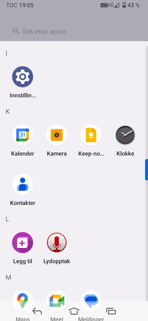 Bla til og velg Kontakter