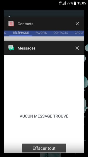 Sélectionnez Effacer tout pour fermer toutes les applications en cours d'exécution
