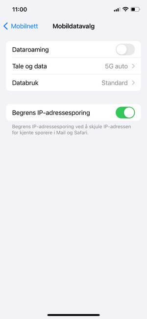 Slå Dataroaming på eller av