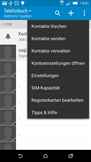 Wählen Sie Kontakte verwalten