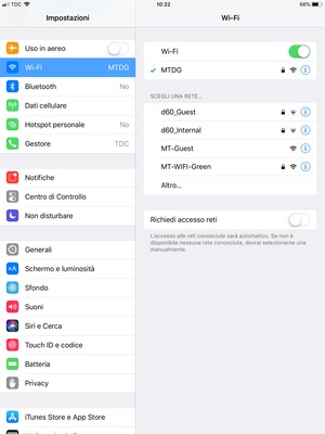 Ora sei connesso alla rete Wi-Fi