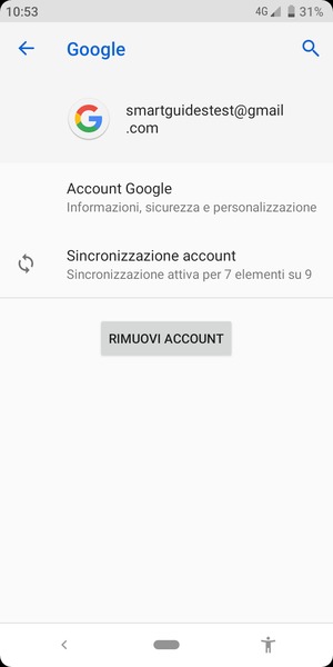 Seleziona Sincronizzazione account