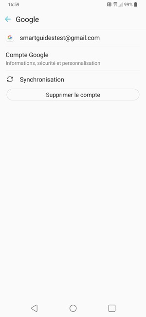 Sélectionnez Synchronisation