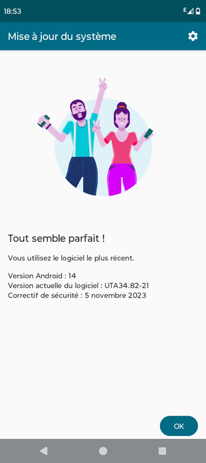 Si votre téléphone est à jour, sélectionnez OK