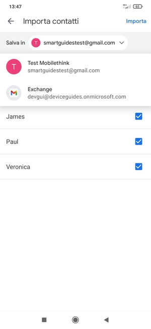 Seleziona il tuo account  Google