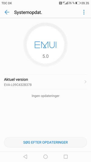 Hvis din telefon er opdateret, vil du se følgende skærmbillede