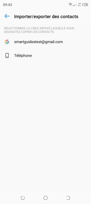 Sélectionnez votre compte Google