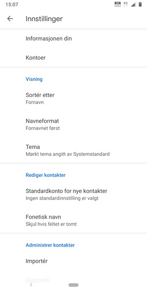 Bla til og velg Importér