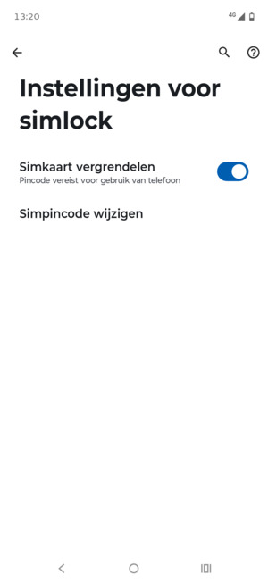 Selecteer Simpincode wijzigen
