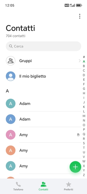 Seleziona il tasto Menu