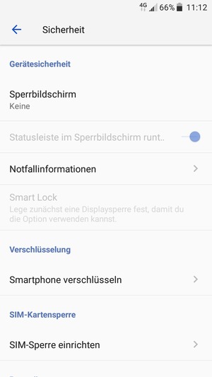 Wählen Sie SIM-Sperre einrichten