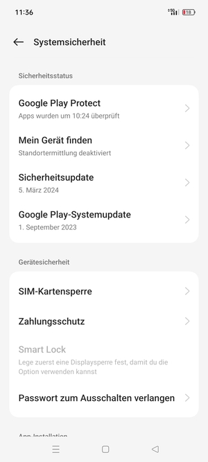 Wählen Sie  SIM-Kartensperre