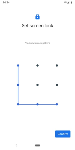 Draw the unlock pattern again and select Confirm