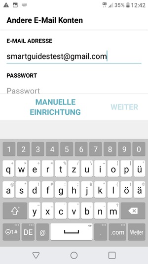 Geben Sie Ihre Gmail Adresse ein und wählen Sie Weiter